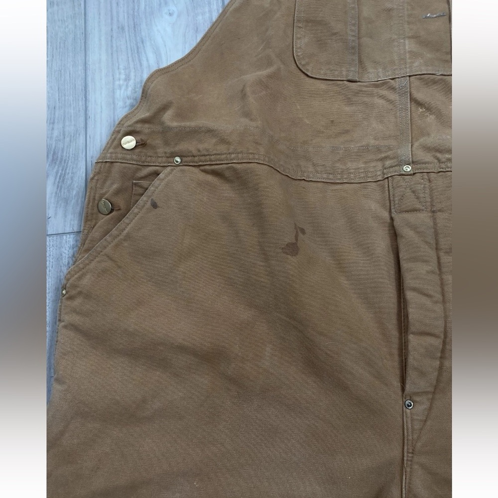 CARHARTT Brown, Bib‎ Overalls Lined  Workwear, Men’s Long Overalls, - Picture 5 of 16